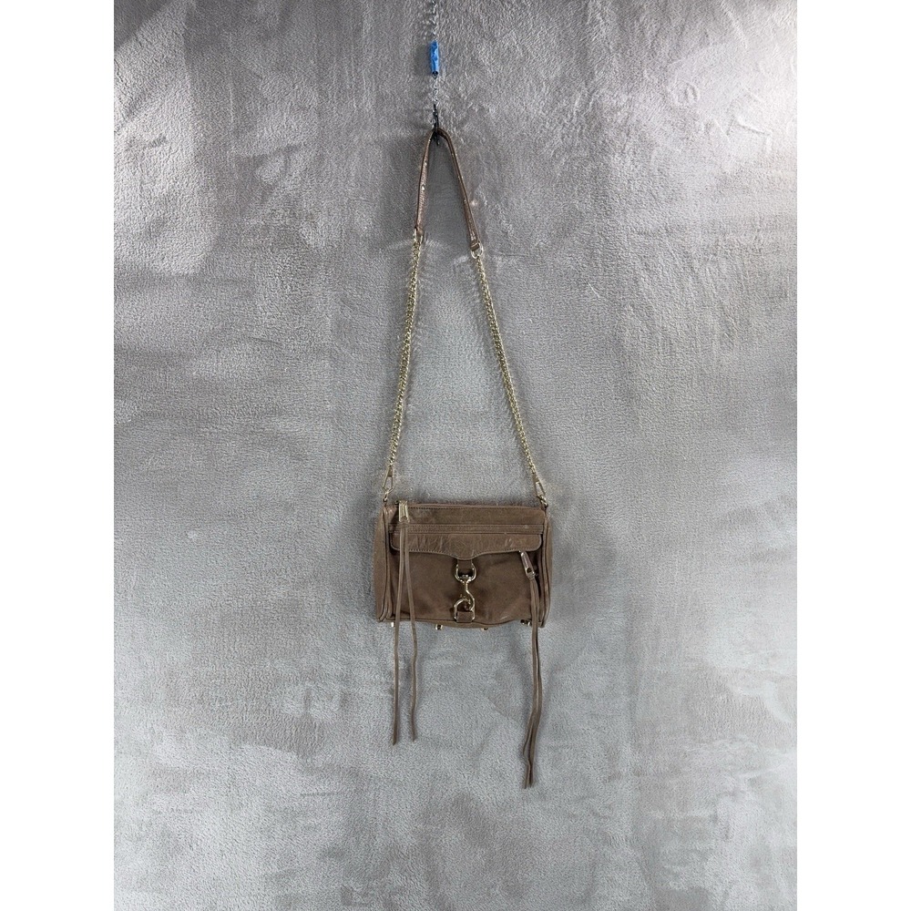 Rebecca Minkoff MAC Crossbody Bag Womens Brown Leather Chain Strap Tassel